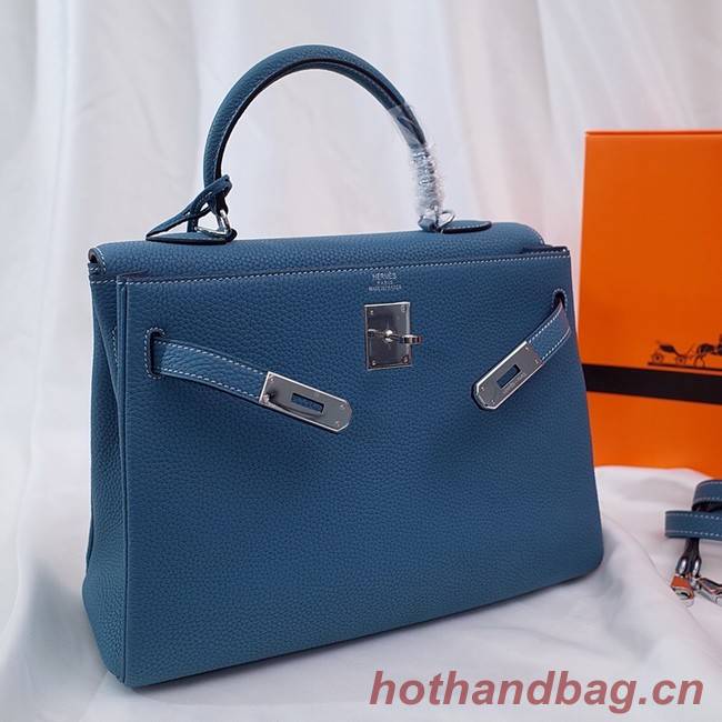 Hermes Kelly Shoulder Bag Original TOGO Leather KY3255 blue