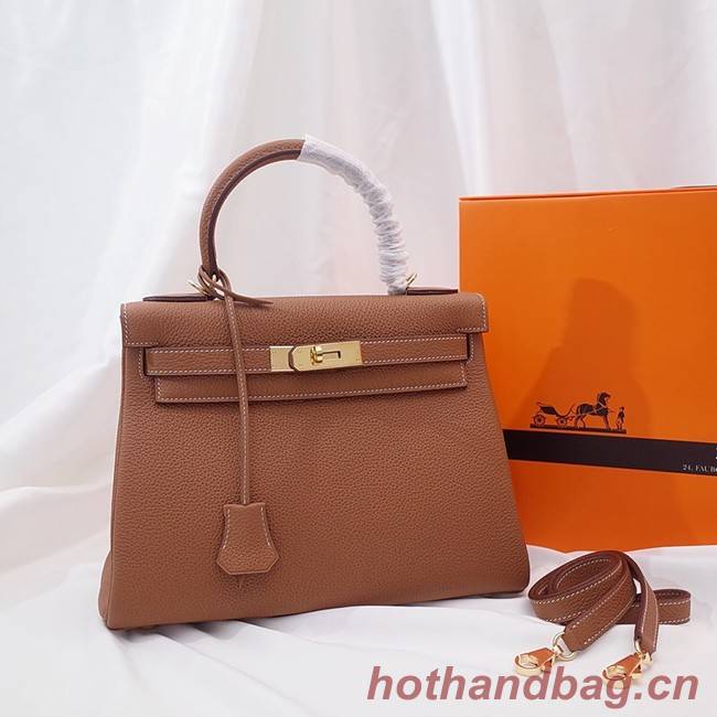 Hermes Kelly Shoulder Bag Original TOGO Leather KY3255 brown