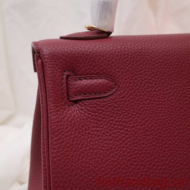 Hermes Kelly Shoulder Bag Original TOGO Leather KY3255 claret