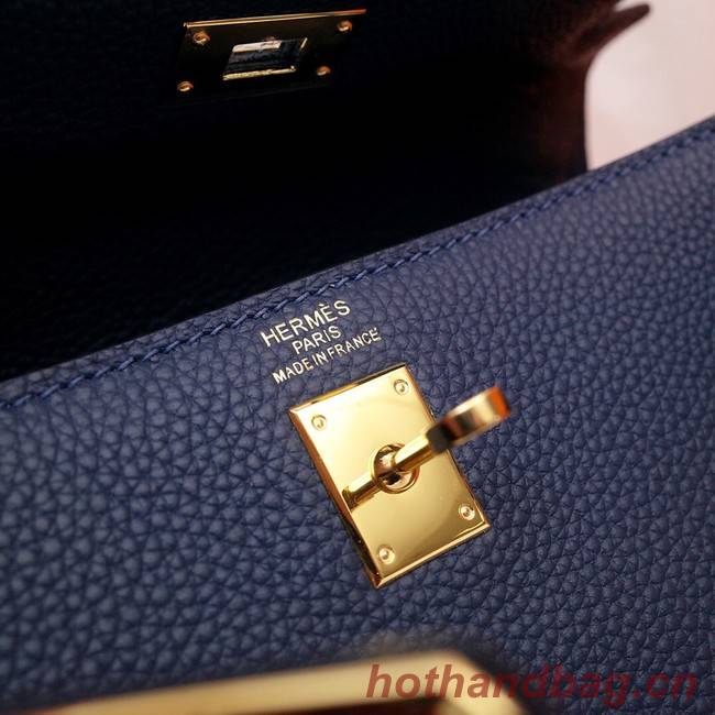 Hermes Kelly Shoulder Bag Original TOGO Leather KY3255 royal blue