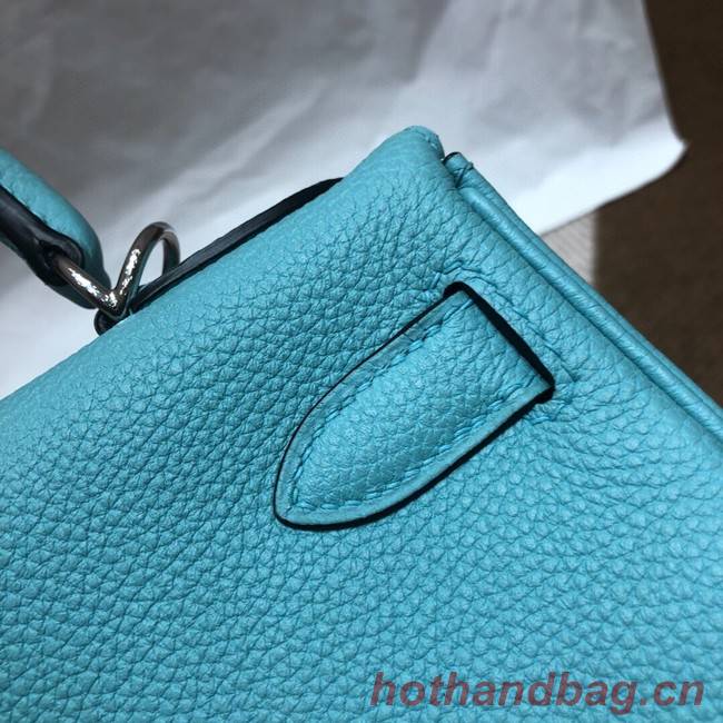 Hermes Kelly Shoulder Bag Original TOGO Leather KY3255 sky blue