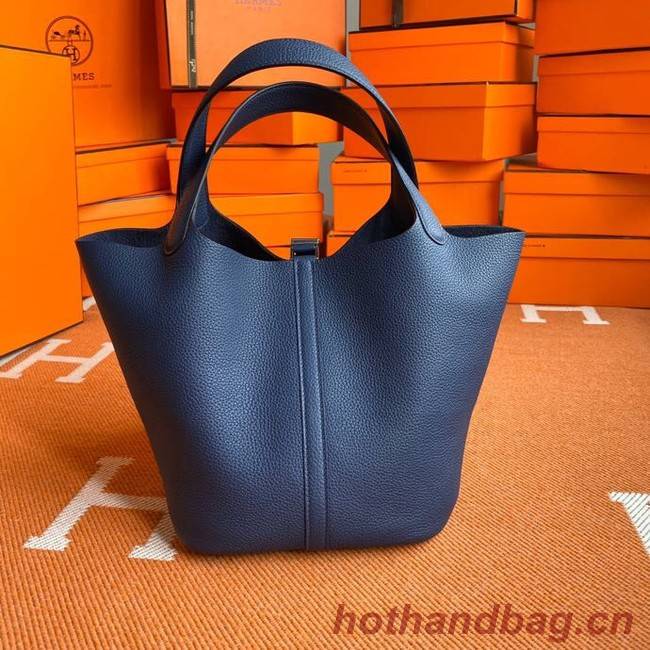 Hermes Picotin Lock Bags Original togo Leather PL3388 Sapphire blue