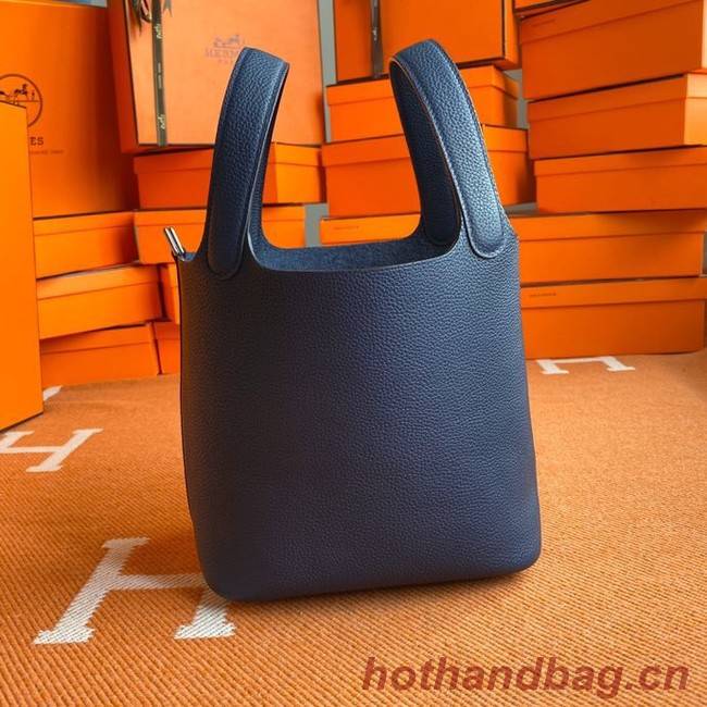 Hermes Picotin Lock Bags Original togo Leather PL3388 Sapphire blue