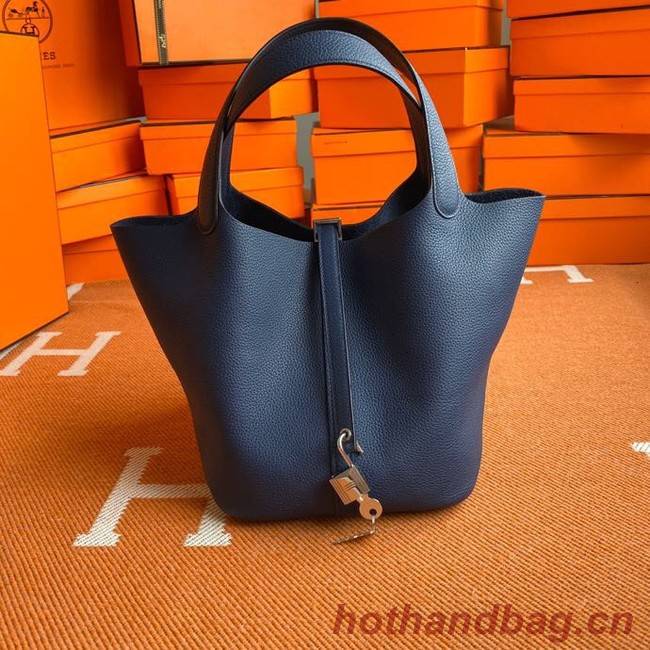 Hermes Picotin Lock Bags Original togo Leather PL3388 Sapphire blue