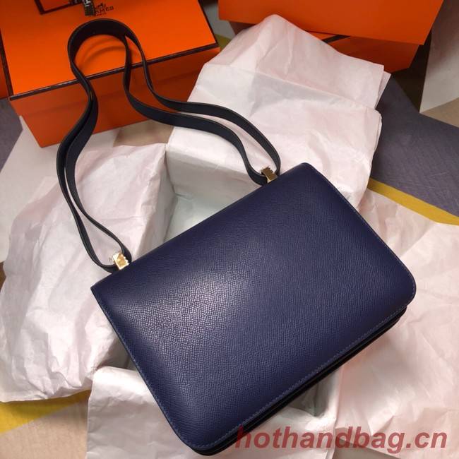 Hermes Original Espom Leather Constance Bag 5333 Sapphire blue