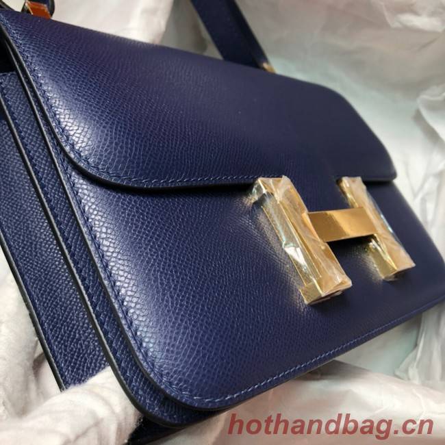 Hermes Original Espom Leather Constance Bag 5333 Sapphire blue