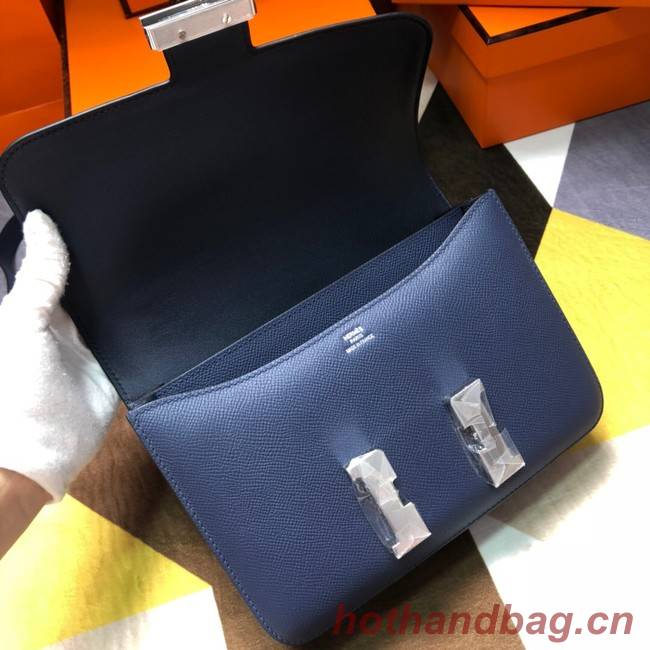 Hermes Original Espom Leather Constance Bag 5333 Sapphire blue