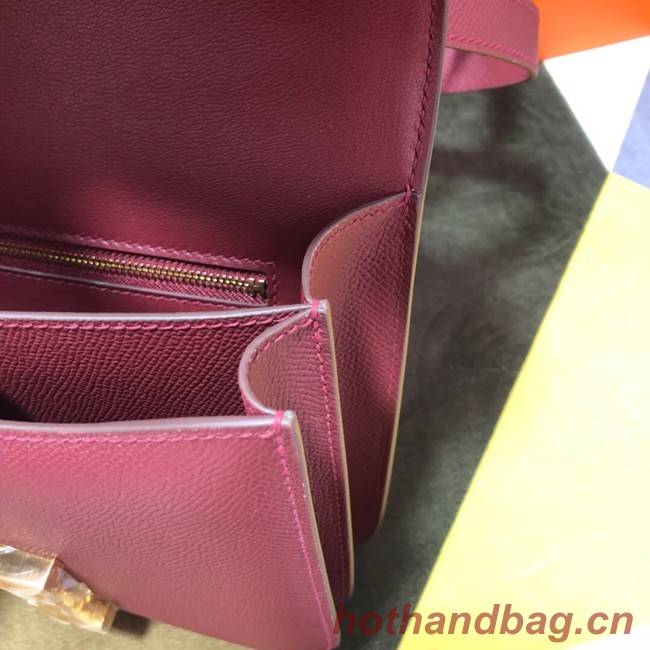 Hermes Original Espom Leather Constance Bag 5333 claret