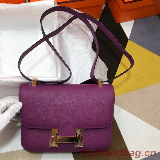 Hermes Original Espom Leather Constance Bag 5333 purple