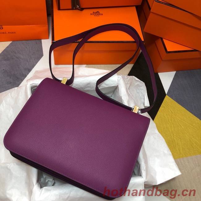 Hermes Original Espom Leather Constance Bag 5333 purple