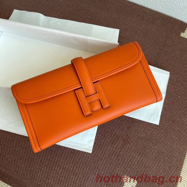 Hermes Original jige swift Leather Clutch 37088 Orange