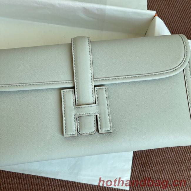 Hermes Original jige swift Leather Clutch 37088 Pearl grey