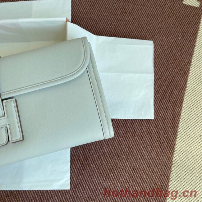 Hermes Original jige swift Leather Clutch 37088 Pearl grey