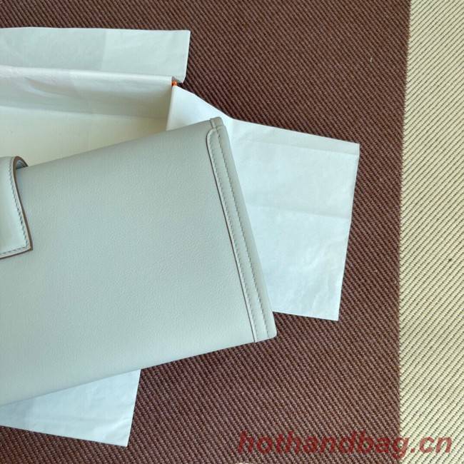 Hermes Original jige swift Leather Clutch 37088 Pearl grey