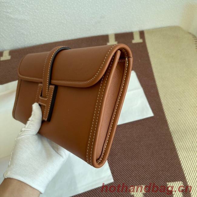 Hermes Original jige swift Leather Clutch 37088 brown