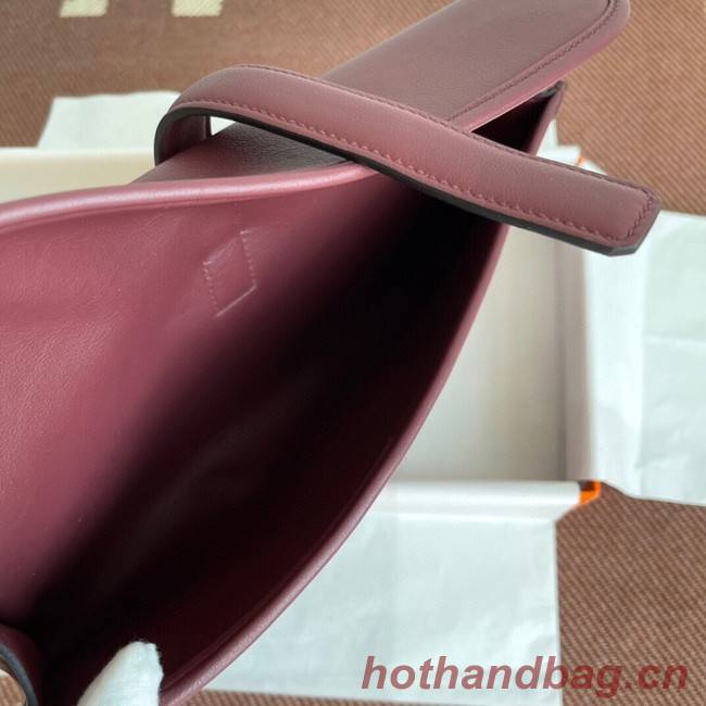 Hermes Original jige swift Leather Clutch 37088 claret