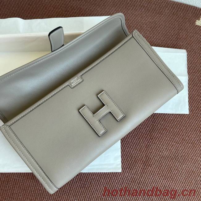 Hermes Original jige swift Leather Clutch 37088 gray