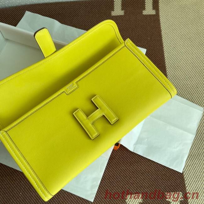 Hermes Original jige swift Leather Clutch 37088 lemon