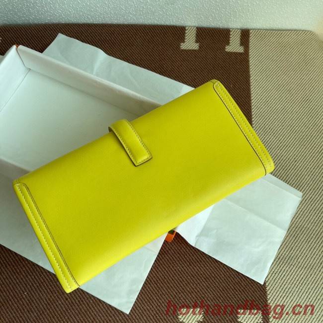 Hermes Original jige swift Leather Clutch 37088 lemon