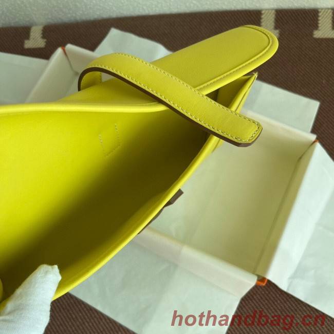 Hermes Original jige swift Leather Clutch 37088 lemon