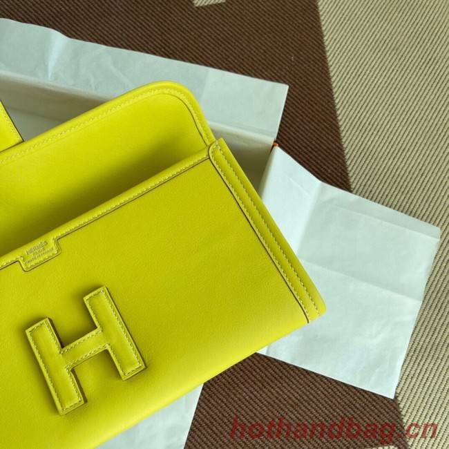 Hermes Original jige swift Leather Clutch 37088 lemon