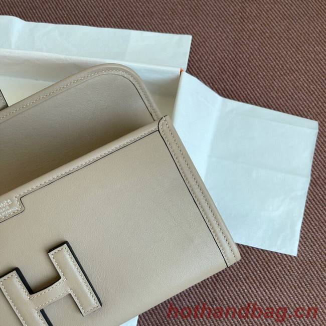 Hermes Original jige swift Leather Clutch 37088 light gray