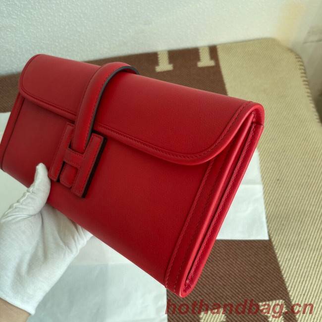 Hermes Original jige swift Leather Clutch 37088 red