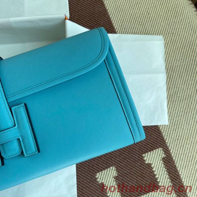 Hermes Original jige swift Leather Clutch 37088 sky blue