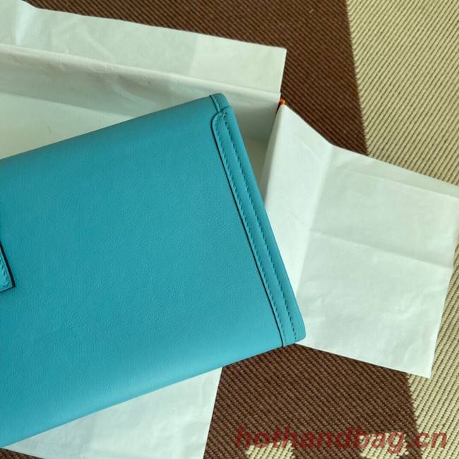 Hermes Original jige swift Leather Clutch 37088 sky blue