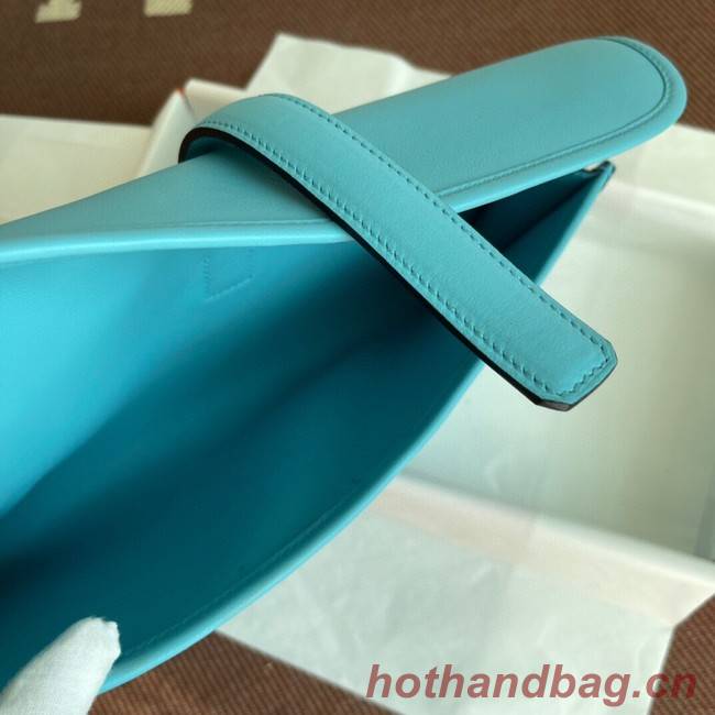 Hermes Original jige swift Leather Clutch 37088 sky blue