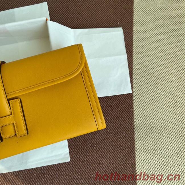 Hermes Original jige swift Leather Clutch 37088 yellow