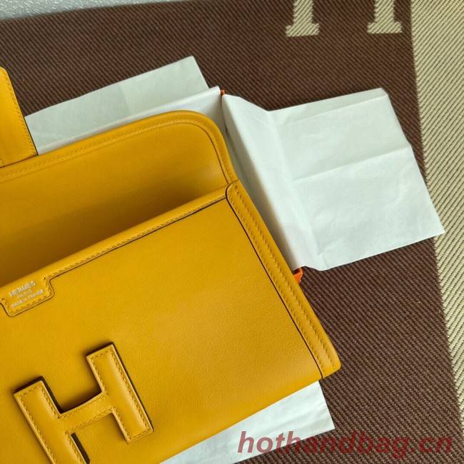 Hermes Original jige swift Leather Clutch 37088 yellow