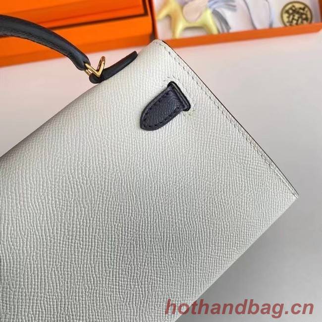 Hermes Kelly 19cm Shoulder Bags Epsom Leather KL19 Gold hardware white&black