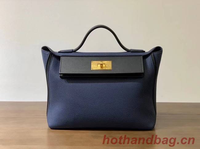 Hermes Kelly Original togo Leather Tote Bag H2424 royal blue