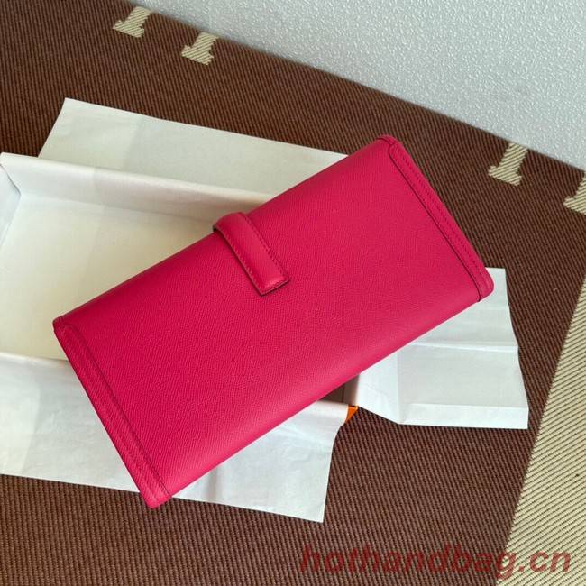 Hermes Original Espom Leather Clutch 37088 Purplish red