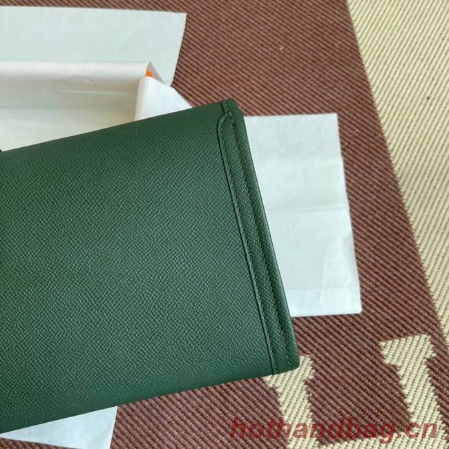 Hermes Original Espom Leather Clutch 37088 blackish green