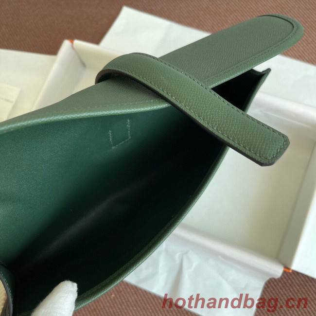 Hermes Original Espom Leather Clutch 37088 blackish green