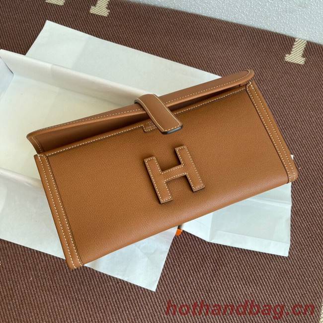 Hermes Original Espom Leather Clutch 37088 brown