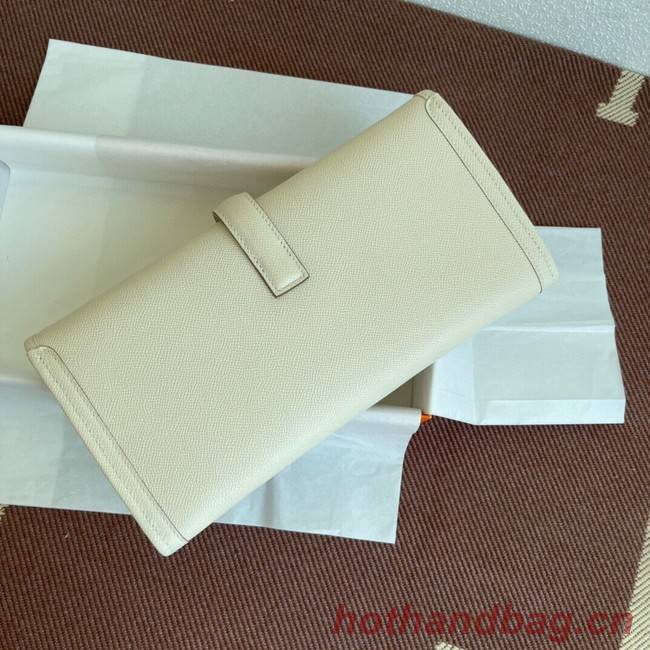 Hermes Original Espom Leather Clutch 37088 cream