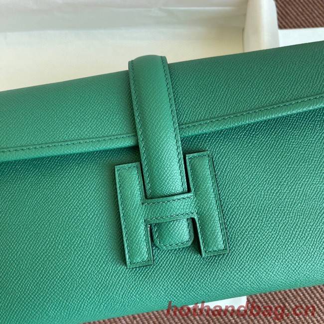 Hermes Original Espom Leather Clutch 37088 green