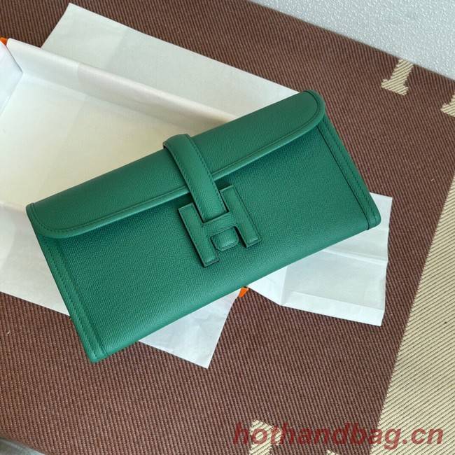 Hermes Original Espom Leather Clutch 37088 green