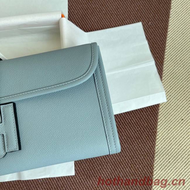 Hermes Original Espom Leather Clutch 37088 light blue