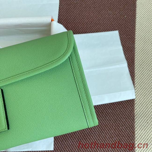 Hermes Original Espom Leather Clutch 37088 light green