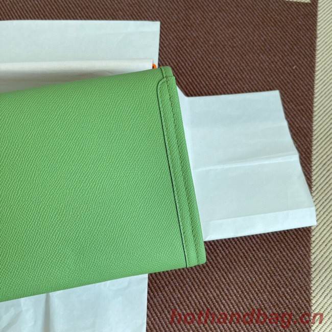 Hermes Original Espom Leather Clutch 37088 light green