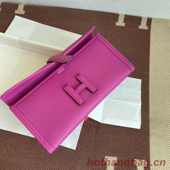 Hermes Original Espom Leather Clutch 37088 plum blossom