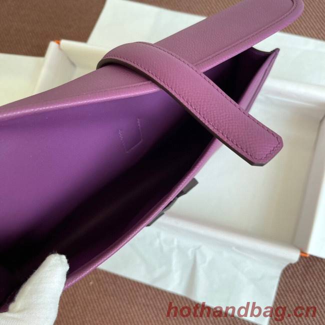 Hermes Original Espom Leather Clutch 37088 purple