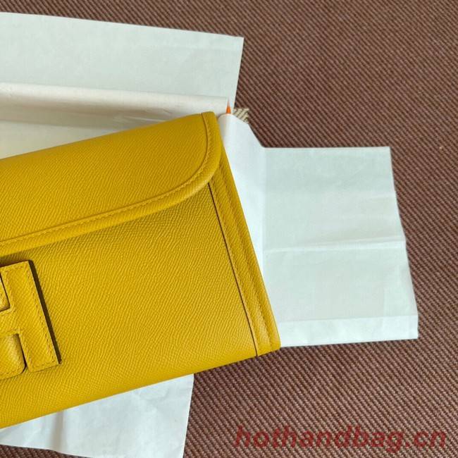 Hermes Original Espom Leather Clutch 37088 yellow