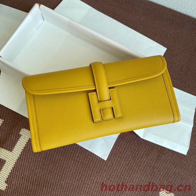 Hermes Original Espom Leather Clutch 37088 yellow