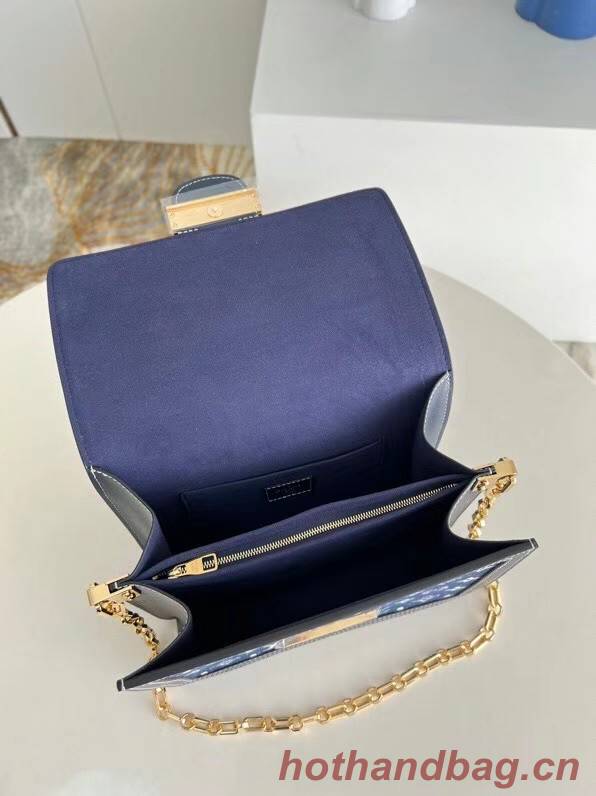 Louis Vuitton Monogram denim DAUPHINE MM M59483 Navy Blue