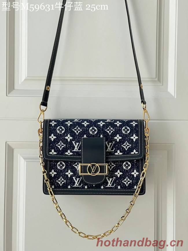 Louis Vuitton Monogram denim DAUPHINE MM M59483 Navy Blue